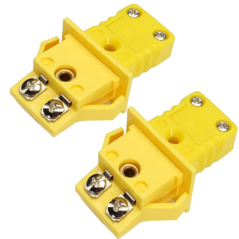 CESARIAS K-Type Panel Mount Thermocouple Mini Plug Connector, Male and Female, Yellow, Set of 2 - Image 2